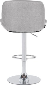 Barová stolička Solon - látka, chróm rám - svetlo šedá