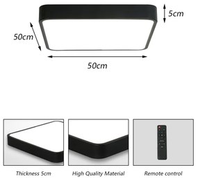 Brilagi -LED Stmievateľné svietidlo POOL SQUARE LED/48W/230V 3000-6000K 50x50 cm čierna +DO