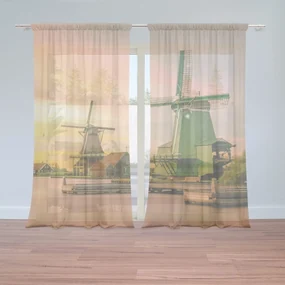 Sablio Záclony Veterné mlyny: 2ks 150x250cm