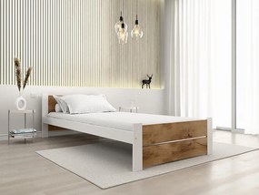 Posteľ IKAROS DOUBLE 90 x 200 cm, dub artisan/biela Rošt: Bez roštu, Matrac: Matrac Somnia 18 cm