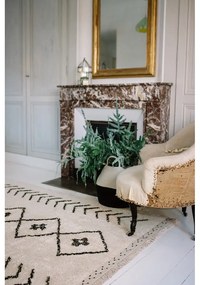 Krémový prateľný ručne tkaný bavlnený koberec 140x210 cm Bereber Rhombs – Lorena Canals