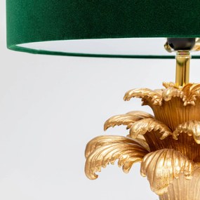Stolová lampa Pineapple, Ø 66 cm, mosadz/zelená