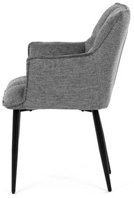 Autronic - Židle jídelní, šedá vodoodpudivá látka, černý matný lak, kovové nohy - DCH-J2139 GREY2 AKCE NOVINKA