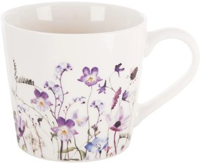 Biely/fialový porcelánový hrnček 430 ml Louka – Orion