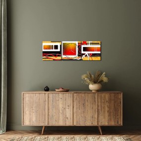 Obraz - Abstrakcia (s hodinami) (90x30 cm)