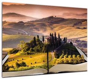 Obraz krajiny v knihe (70x50 cm)