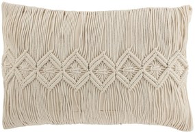 Prírodne biely vankúš s drhaným vzorom Macramé Linea - 74*16*36 cm