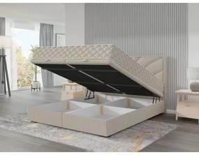 Čalúnená posteľ s matracmi a úložným priestorom GINA 140x200 cm béžová