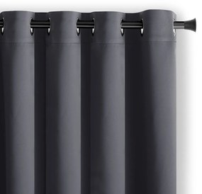 Záves AmeliaHome Blackout s priechodkami 140x175 cm grafitový