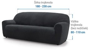 Super strečové poťahy HARMONIA antracitová trojkreslo (š. 180 - 230 cm)