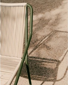 Tmavozelená/béžová kovová záhradná stolička Zivia – Kave Home