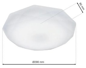 Stropné LED svietidlo Hex, 1x LED 12w, 4000k, (fi 29 cm), w