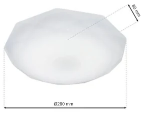 Stropné LED svietidlo Hex, 1x LED 12w, 4000k, (fi 29 cm), w