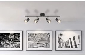 Globo 57917-4N - Bodové svietidlo  MASON 4xGU10/25W/230V čierna/strieborná