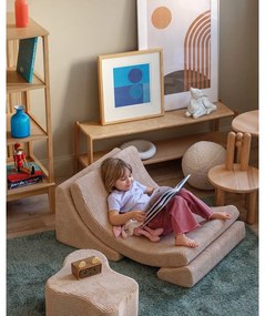 Svetlohnedý menčestrový detský puf Cloud – Wigiwama