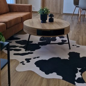 Obsession, Kusový koberec Toledo 190 black white, 155x190 tvar kožušiny, čiernobiela, chodba / predsieň