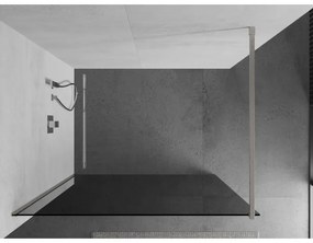 Mexen Kioto, sprchová zástena Walk-In 90 x 200 cm, 8mm šedé sklo, brúsená oceľ profil, 800-090-101-97-40