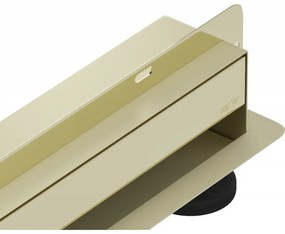 Mexen Flat nerezový sprchový žľab na stenu 90 cm vzor 2v1, zlatá, 1530090