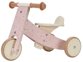 Odrážadlo trojkolka drevená Pink