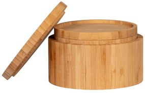 Bambusové úložné boxy v súprave 2 ks s vekom/dekoratívne v prírodnej farbe ø 15x8 cm Chefalu – House Nordic
