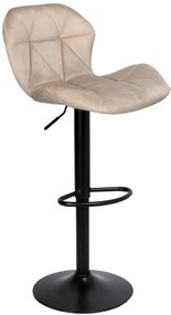 Barová stolička GORDON zamatová béžová/čierna