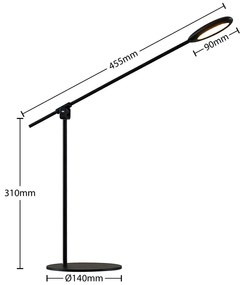 Prios Ihario stolná LED lampa CCT čierna