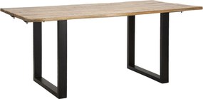Jedálenský rozkladací stôl Edge 180/280 cm z masívu hnedý/čierny