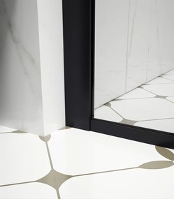Erga Paris, sprchová zástena Walk-In 60x200 cm v čiernom ráme, 8mm číre sklo, čierny profil, ERG-V02-PARIS-060x200-BF