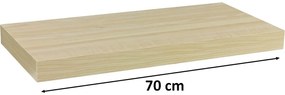 STILISTA VOLATO 31061 Nástenná polica - svetlé drevo 70 cm