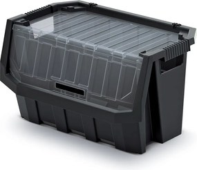 Prosperplast Dielenský úložný box HEAVY DUTY, S VEKOM, čierny 40x29x28 M