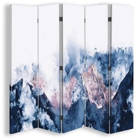 Gario Paraván Zasnežené vrcholy v oblakoch Rozmery: 180 x 170 cm, Prevedenie: Klasický paraván