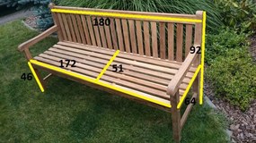 Záhradná drevená lavica z teaku Queensbury 180 cm