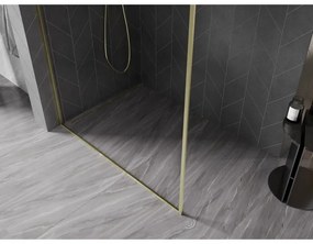 Mexen Kioto-XF, sprchová zástena s rámom 150 x 202 cm, 10mm číre sklo, zlatý matný profil, 800-150-104-55-00-X