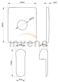 Invena Siros, podomietková 1-výstupová batéria (teleso+krytka), chrómová, INV-BP-90-CK2-A