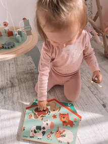 Vkladacie zvukové puzzle na doske - Farma