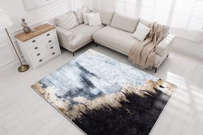 MIRO 51573.802 umývací koberec Abstracțiune protišmykový - modrý / zlato Veľkosť: 80x150 cm