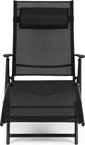 Ležadlo záhradné skladacie s reguláciou operadla, farba oceľová