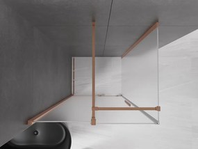 Mexen Velar, sprchový kút s posuvnými dverami 110 x 120 cm, 8mm sklo námraza, medená matná, 871-110-120-31-65