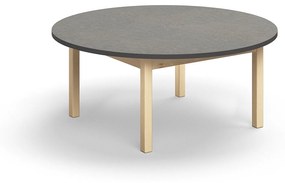 Stôl DECIBEL, Ø1200x530 mm, akustické linoleum - tmavošedá