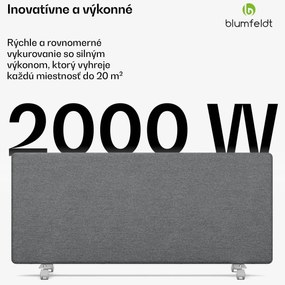 Blumfeldt ThermaTouch konvektor, 2 000 W, elegantný dizajn, dotykové ovládanie, do 20 m²