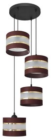 Luster na lanku HELEN 4xE27/15W/230V hnedá/čierna/zlatá