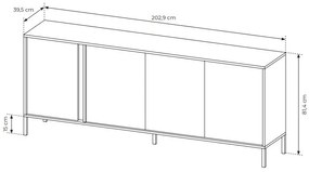 Komoda Danton 4D (béžová). Vlastná spoľahlivá doprava až k Vám domov. 1071339