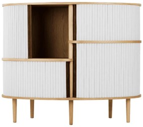 Skrinka v dekore duba s posuvnými dverami v sivo-prírodnej farbe 120x100x50 cm Audacious – UMAGE