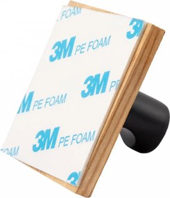 Erga Ozi, samolepiace háčiky na uteráky bez vŕtania, 4ks, 5×5 cm, bambus / čierna matná, ERG-YKA-CH.OZI4-BLK