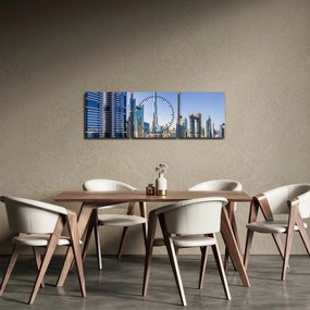 Obraz - Dubajskej ráno (s hodinami) (90x30 cm)