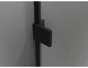 Mexen Lunar-B pravostranný výklopný sprchový kút 80 x 80 cm, číre sklo, čierna matná, 832-080-080-70-00-P