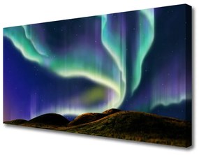 Obraz na plátne Polárna žiara krajina 125x50 cm