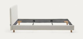 Sivá čalúnená dvojlôžková posteľ bez roštu 160x200 cm Valma – Kave Home