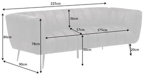Dizajnová sedačka Nikolai 225 cm šampanský zamat
