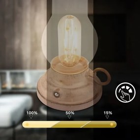 Brilo - LED stmievateľná vonkajšia nabíjateľná stolná lampa KANEA LED/1,5W/5V IP44 1200 mAh béžová